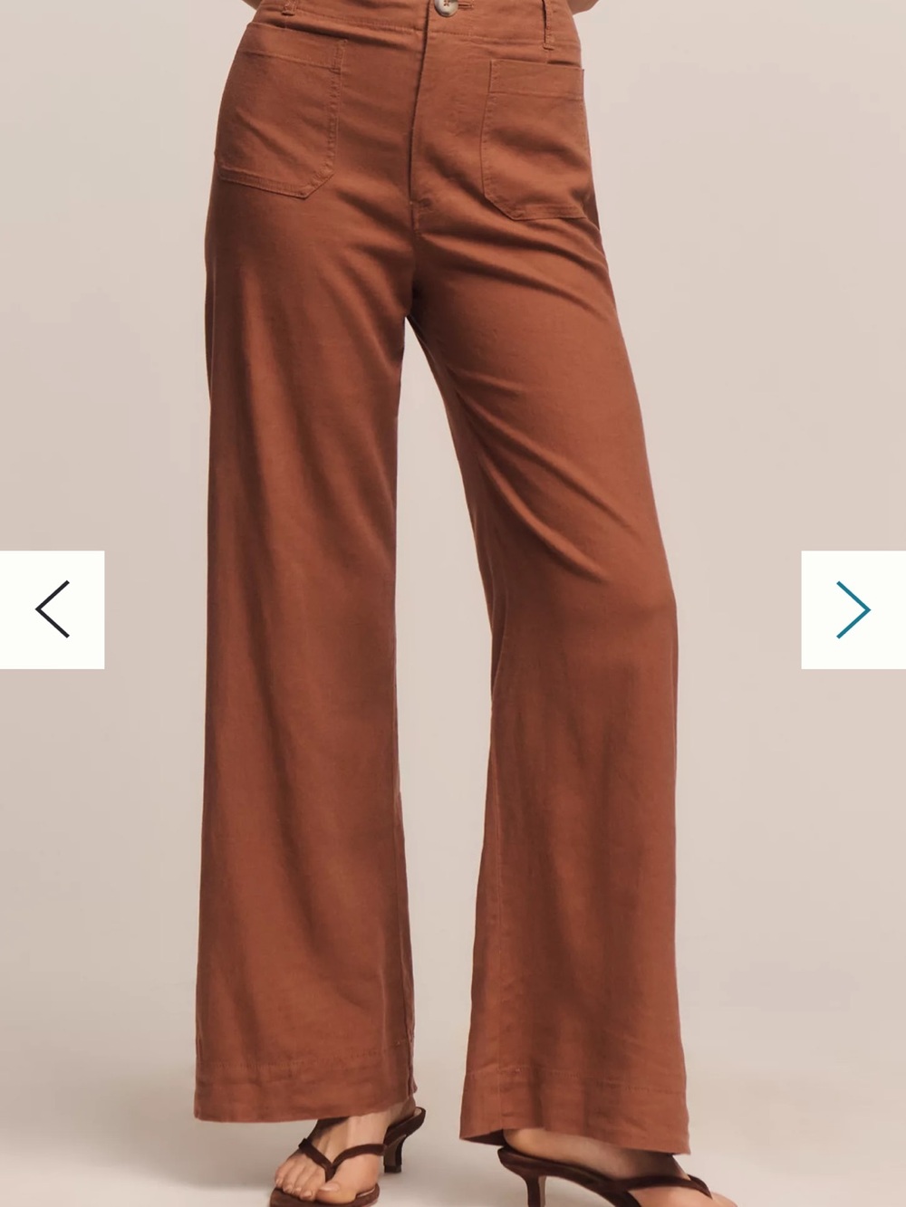 Maeve Colette Wide Leg High Rise Pants in Rust - Picture 8 of 10